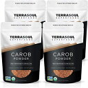 Terrasoul Superfoodsオーガニックキャロブパウダー、4ポンド（4パック）-ココアパウダー代替品| 食物繊維が多い Terrasoul Superfoods Organic Carob Powder, 4 Lbs (4 Pack) - Cocoa Powder Alternative | High in Fiber