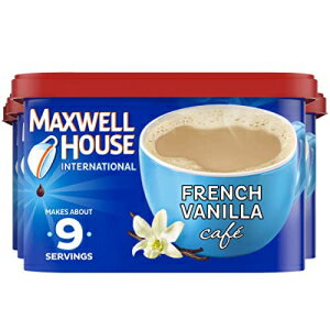 Maxwell House International フレンチ バニラ カフェスタイル ダークロースト インスタント コーヒー 飲料ミックス (4 ct パック 8.4 oz キャニスター) Maxwell House International French Vanilla Café-Style dark roast Instant Coffee Bev