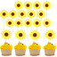 DIYASY Sunflower Cupcake Toppers,30 Pcs Sunflower Cake Topper Kit for Sunflower Birthday Party Decorations Supplies