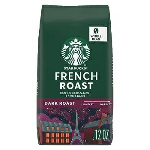 スターバックス ホールビーン コーヒー - ダーク ロースト コーヒー - フレンチ ロースト - 100% アラビカ - 1 袋 (12 オンス) Starbucks Whole Bean Coffee—Dark Roast Coffee—French Roast—100% Arabica—1 bag (12 oz)