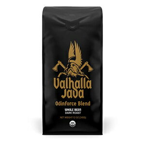 Death Wish Coffee Valhalla Java Odinforce Blend - 全豆ダークロースト - カフェインたっぷり - アラビカ＆ロブスタコーヒー豆 - ダークローストコーヒー豆 1 袋 (12 オンス) Death Wish Coffee Co. Death Wish Coffee Valhalla Java Odinfo