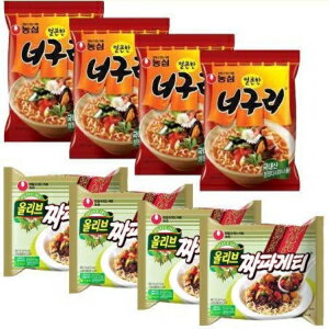 ラーメンマンセット A-53 (ノグリ x4 、チャパゲッティ x4) 라면만 세트 A-53 (너구리 x4、짜일게티 x4) Ramen Man Set A-53 (Neoguri x4 , Chapagetti x4) 라면만 세트 A-53 (너구리 x4, 짜파게티 x4)