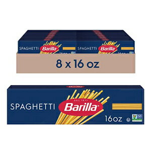バリラ スパゲッティ パスタ、16 オンス ボックス (8 個パック) - デュラム小麦セモリナを使用した非遺伝子組み換えパスタ - コーシャ認定パスタ Barilla Spaghetti Pasta, 16 oz. Box (Pack of 8) - Non-GMO Pasta Made with Durum Wheat S