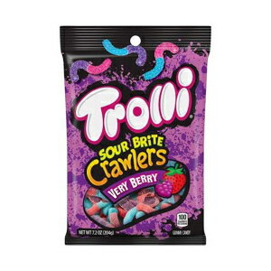 楽天GlomarketTrolli Sour Brite Crawlers グミ ワーム ベリー ベリー、7.2 オンス ペグ バッグ （8 個パック） サワー グミ ワーム Trolli Sour Brite Crawlers Gummy Worms Very Berry, 7.2 Ounce Peg Bag （Pack of 8） Sour Gummy Worms