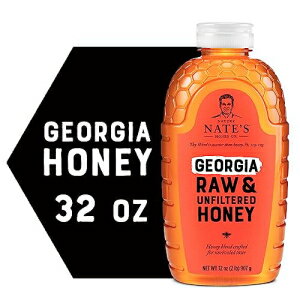 Nature Nate's 100% Pure Raw & Unfiltered HoneyAXNC[Y{gASVRÖAYȂAW[WABA32 IX Nature Nate's 100% Pure Raw & Unfiltered Honey, Squeeze Bottle, Allnatural Sweetener, No Additives Georgia