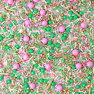 楽天Glomarketピンク ホワイト ミント パステル スプリンクル| シグネチャー ピンク スプリンクル ミックス| 女の子のベビーシャワーの性別を明らかにするスプリンクル| ケーキ カップケーキ クッキー カラフルなスプリンクル| アイスクリームキャンディデコレーション
