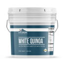 Earthborn Elements ホワイトキヌア、1 ガロン、グルテンフリー、生、ビーガン、再密封可能なバケツ入り Earthborn Elements White Quinoa, 1 Gallon, Gluten-Free, Raw, Vegan, Packaged in a Resealable Bucket