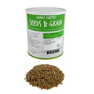 有機グリーンレンズ豆の発芽種子-5ポンド-再封可能な缶-便利なパントリーブランド-もやし、スープ、料理、食品貯蔵など Organic Green Lentil Sprouting Seeds - 5 Lbs - Resealable Can - Handy Pantry Brand - Sprouts, Soups, Cooking, Food Stor