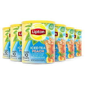 リプトン ピーチ アイス ティー ミックス 加糖 10 クォート (6 個パック) Lipton Peach Iced Tea Mix, Sweetened, Makes 10 Quarts (Pack of 6)
