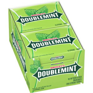 15 JEg (10 pbN)AA\[gAWRIGLEY'S DOUBLEMINT ~gK `[CK oNpbNA15 XeBbN (10 pbN) 15 Count (Pack of 10), Assorted, WRIGLEY'S DOUBLEMINT Mint Gum Chewing Gum Bulk Pack, 15 Sti