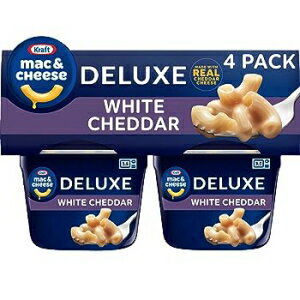 クラフト デラックス ホワイト チェダー 電子レンジ対応 マカロニ アンド チーズ カップ (4 ct パック 2.39 オンス カップ) Kraft Deluxe White Cheddar Easy Microwavable Macaroni and Cheese Cups (4 ct Pack, 2.39 oz Cups)