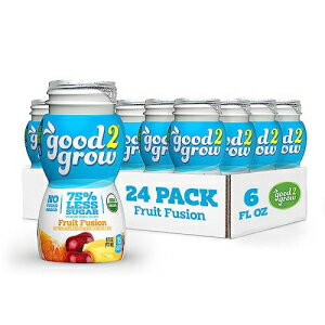 good2grow Organic Low Sugar Fruit Fusion Juice 24-pack of 6-Ounce BPA-Free Juice Bottles, Non-GMO and USDA Certified Organic w..