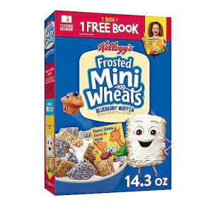 Frosted Mini-Wheats Breakfast Cereal, Fiber Cereal, Kids Snacks, Blueberry Muffin, 14.3oz Box (1 Box)