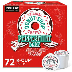 オリジナルドーナツショップ ペパーミントバークキューリグ シングルサーブ Kカップポッド、ライトローストコーヒー、72個 The Original Donut Shop Peppermint Bark Keurig Single-Serve K-Cup Pods, Light Roast Coffee, 72 Count