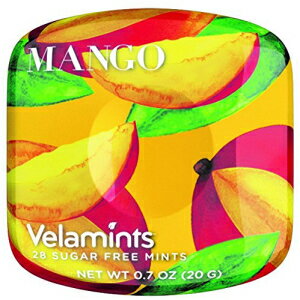 Velamints Expressions Mints 缶、マンゴー、シュガーフリーミント、Truvia 加糖、20 グラム (6 個パック) Velamints Expressions Mints Tin, Mango, Sugar Free Mints, Truvia Sweetened, 20 Gram (Pack of 6)