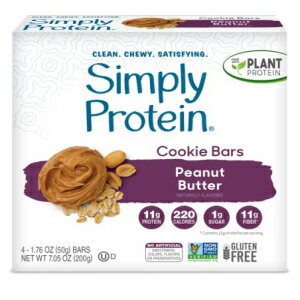 シンプリープロテインクッキーバー。植物ベースのプロテインを使用したクリーンで軽いクリスピーバー。(ピーナッツバタークッキー 32枚入) SimplyProtein Cookie Bars. Clean and Light Crispy Bars with Plant Based Protein. (Peanut Butter Cookie,