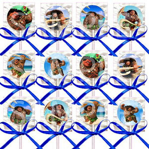 }EĈ݃Ai|bvp[eB[̍DӋfBYj[f惍|bvCu[{{Et-12̔_ Maui Only from Moana Lollipops Party Favors Supplies Decorations Disney Movie Lollipops w/Royal Blue Ribbon Bows -12 pcs D