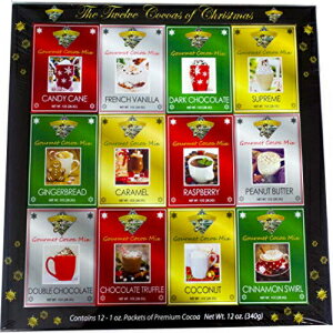 クリスマスココアギフト ホットチョコレートグルメギフトボックスセットまたはサンプラー - 友人、家族全員、企業、クライアント、同僚の先生への最高のクリスマスホリデープレゼント (ココア) Christmas Cocoa Gift Hot Chocolate Gourmet Gift Box Set or