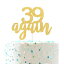 39 アゲイン ケーキ トッパー、ハッピー 40 歳の誕生日サイン、フォーエバー 40 ケーキ トッパー、ハロー 40 パーティー デコレーション (両面ゴールドグリッター) 39 Again Cake Topper, Happy 40th Birthday Sign,Forever 40 Cake Topper,Hell