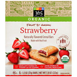 シリアル 365 Everyday Value、オーガニックシリアルバー、ストロベリー、6カラット 365 Everyday Value, Organic Cereal Bar, Strawberry, 6 ct