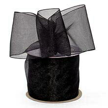 Paper Mart Black Shimmer Sheer Organza Ribbon 1 1/2 X 25 Yards