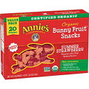 Annie's I[KjbN T}[ Xgx[ oj[ t[c XibNA20 JbgA16 IX Anniefs Organic Summer Strawberry Bunny Fruit Snacks, 20 ct, 16 oz