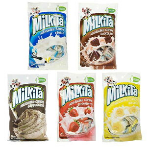 ミルキータ 5味バラエティキャンディパック（バニラ、ストロベリー、バナナ、チョコレート、カプチーノ） Milkita 5 Flavor Variety Candy Pack (Vanilla, Strawberry, Banana, Chocolate, and Cappuccino)