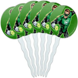 グラフィック & モア グリーン ランタン キャラクター カップケーキ ピック トッパー デコレーション 6 個セット GRAPHICS & MORE Green Lantern Character Cupcake Picks Toppers Decoration Set of 6