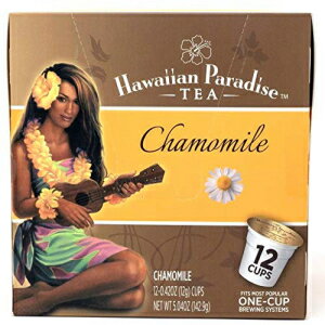 ハワイアン パラダイス ティー (カモミール) カップ - シングルサーブ カップ 12 個 - 米国ハワイで持続的に生産 - キューリグ K カップ ブルワーと互換性あり - Hawaiian Paradise Tea (Chamomile) Cups - Single Serve Cups 12 Count -