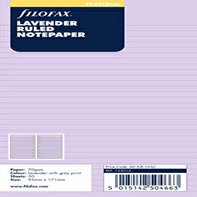 Filofax Personal Lavender Ruled Notepaper, Purple