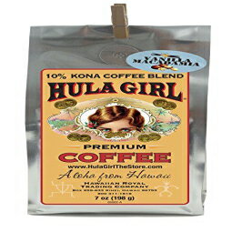 楽天Glomarketフラガール 10％ ハワイアンコナコーヒーブレンド バニラマックナッツ、7オンス Hula Girl 10％ Hawaiian Kona Coffee Blend Vanilla Mac Nut, 7 Ounce