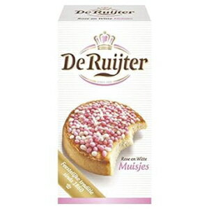De Ruijter アニス スプリンクル (Muisjes)、ピンク & ホワイト、280 Gr (9.9 オンス)、1 箱 De Ruijter Anise Sprinkles (Muisjes), Pink & White, 280 Gr (9.9 Oz), 1 Box