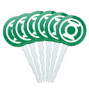 GRAPHICSMOREO[^zCgSJbvP[LsbNgbp[fR[V6_Zbg GRAPHICS & MORE Green Lantern White Logo Cupcake Picks Toppers Decoration Set of 6