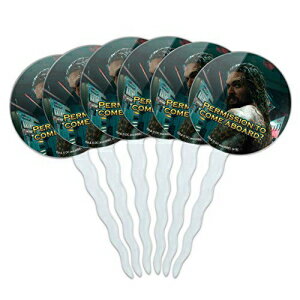 GRAPHICS & MORE Aquaman Movie Permission to Come Aboard Cupcake Picks Toppers Decoration Set of 6