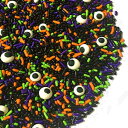 HpnEBڋʃIWAubNAp[vAO[AzCgP[LXvNP[LNbL[JbvP[LACXN[h[icW~[YNC - 6IX Edible Halloween Eyeballs Orange Black Purple Green White Cake Confetti Sprinkl