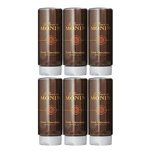Monin - ダークチョコレートソース、ベルベットのような濃厚な味わい、デザート、コーヒー、スナックに最適、グルテンフリー (12 オンス、6 パック) Monin - Dark Chocolate Sauce, Velvety and Rich, Great for Desserts, Coffee, and Snacks, G
