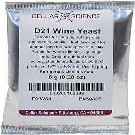 CellarScience - DYW84 ドライワイン酵母 - D21 (8 g) CellarScience - DYW84 Dry Wine Yeast - D21 (8 g)