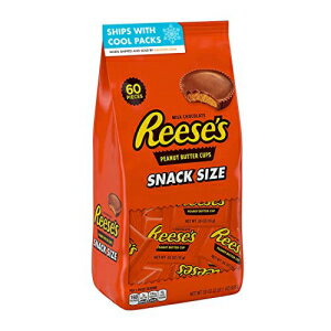 REESE'S ~N`R[g s[ibco^[ XibNTCYJbvALfBobOA33 IX (60 ) REESE'S Milk Chocolate Peanut Butter Snack Size Cups, Candy Bag, 33 oz (60 Pieces)