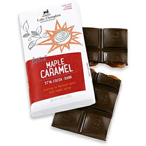 レイク シャンプレーン ダーク チョコレート メープル キャラメル バー、3.25 オンス Lake Champlain Dark Chocolate Maple Caramel Bar, 3.25 Ounces