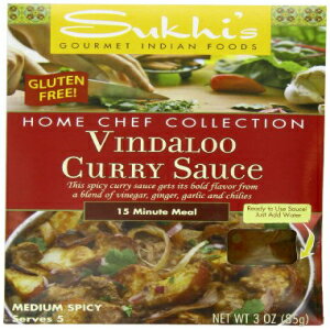 Sukhi's Oet[ r_[ J[ \[XA3 IX pPbg (6 pbN) Sukhi's Gluten-Free Vindaloo Curry Sauce, 3-Ounce Packets (Pack of 6)
