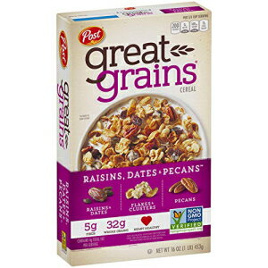 Post Great Grains レーズン、デーツ、ピーカンナッツ 全粒シリアル、16 オンス Post Great Grains Raisins, Dates & Pecans Whole Grain Cereal, 16 Ounce