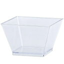 Lillian Tablesettings Plastic 8 oz | Clear Rectangles Servingware | Pack of 20 Party Bowls