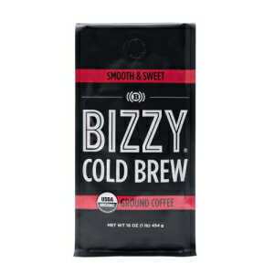 Bizzy オーガニック コールドブリュー コーヒー | スムース&スウィートブレンド | 粗挽きコーヒー | マイクロシフテッド | スペシャルティグレード | 100% アラビカ | 1ポンド Bizzy Organic Cold Brew Coffee | Smooth & Sweet Blend