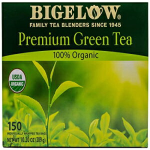 Bigelow プレミアム 100 パーセント有機緑茶 150 カウント ボックス、個別包装 Bigelow Premium 100-Percent Organic Green Tea 150-Count Box, Individually Wrapped