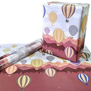 楽天GlomarketeVincE - thoughtful PRESENTations eVincE Gift Wrapping Paper Pack of 10 | Hot Air Balloon Design Paper for Kids Boys Men Women Girl | 70x50cm Fact Filled Sheets for Birthday Wedding Mothers Day Valentines Day Bridal