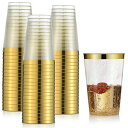 S[hvX`bNJbv100 12IX̃S[hOb^[AS[ht - v~Aĝăp[eB[Jbv - GKgŏiȏvȃJbv - AaALOȂ̎ЌCxg 100 Gold Plastic Cups 12 oz Gold Glitter wi