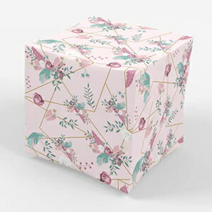 Stesha Party sN̉ԕ @ - ɐ܂肽񂾏 30 x 20 C` (3 ) Stesha Party Pink Floral Wrapping Paper All Occasion - Folded Flat 30 x 20 Inch (3 Sheets)