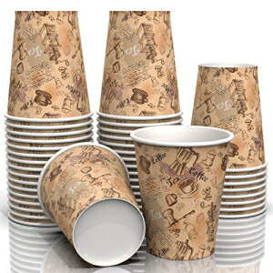 SheriffDrink Disposable Coffee Cups 8 oz Brown Paper Cups Printed Paper Cups Hot Beverage Paper Cup 8oz Colored Paper Cups Tea Cup Eco Friendly Paper Cups Pack of 50