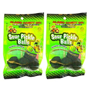 Alamo キャンディサワーピクルスボール、1オンス (2個パック) Alamo Candy Sour Pickle Balls, 1 Oz (Pack of 2)