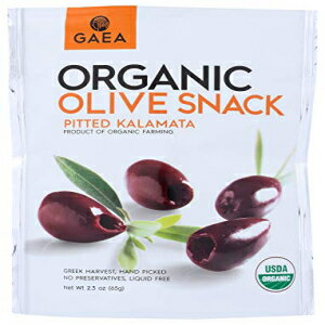 Gaea Gaea オーガニック 種抜きカラマタ オリーブ スナック パック 2.3 オンス (8 個パック)、8 個 Gaea Gaea Organic Pitted Kalamata Olives Snack Pack 2.3 Ounce (Pack of 8), 8 Count